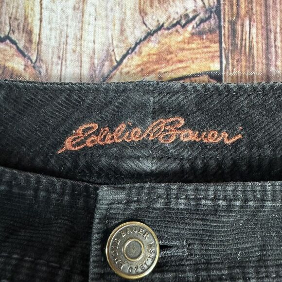 Eddie Bauer Size 8 Black Boot Cut Mid Rise Corduroy Pants Slacks Trouser 28x30.5 - Picture 8 of 11